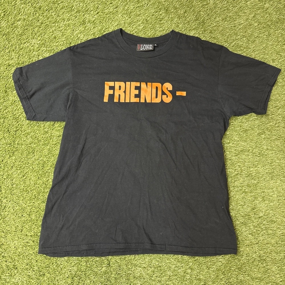 Vlone No Friends T-Shirt Men's XL in Black/Orange